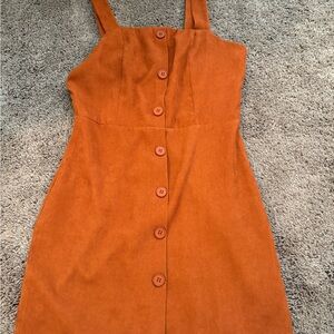 SHEIN Orange Sleeveless Square Neck Mini Sundress